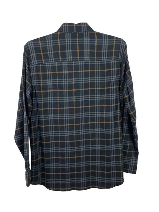 Lee Mens Long Sleeve Plaid Button-Up Shirt Gray & Brown Size Large - Picture 2 of 10